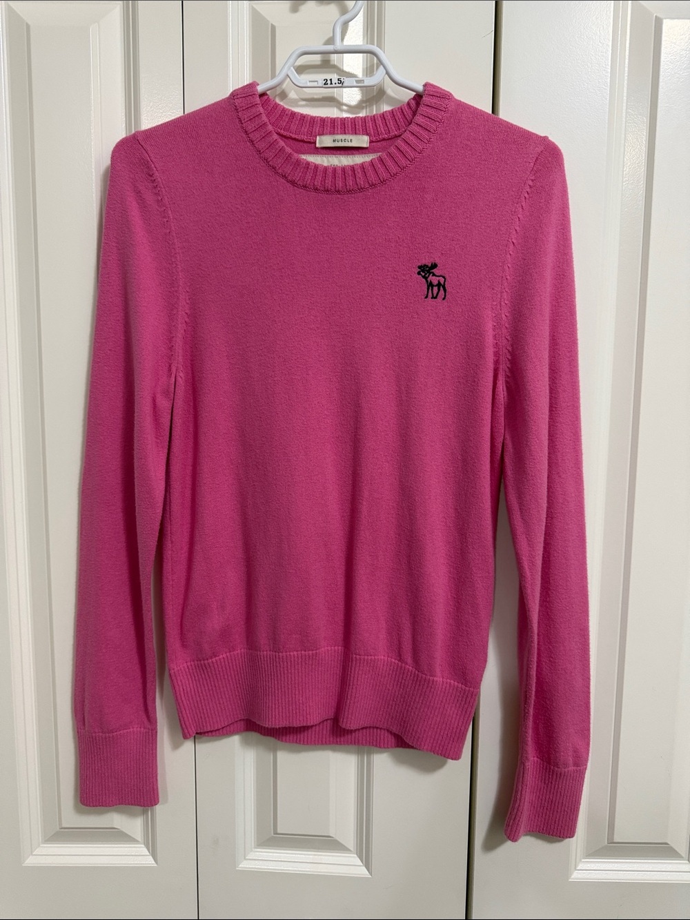 Abercrombie & Fitch Muscle Pink Moose Logo Crewneck Sweater – S women’s